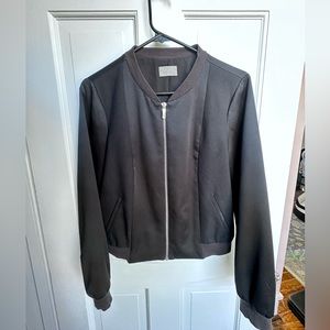 Black Satin Bomber Jacket